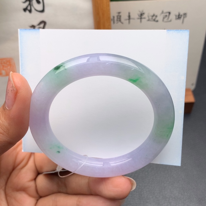 翡翠手镯未镶嵌翡翠手镯圆条50+