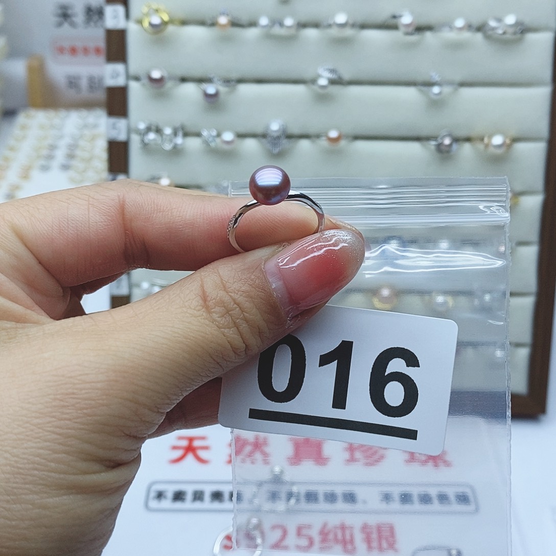 淡水珍珠戒指银S925镶嵌富***业016