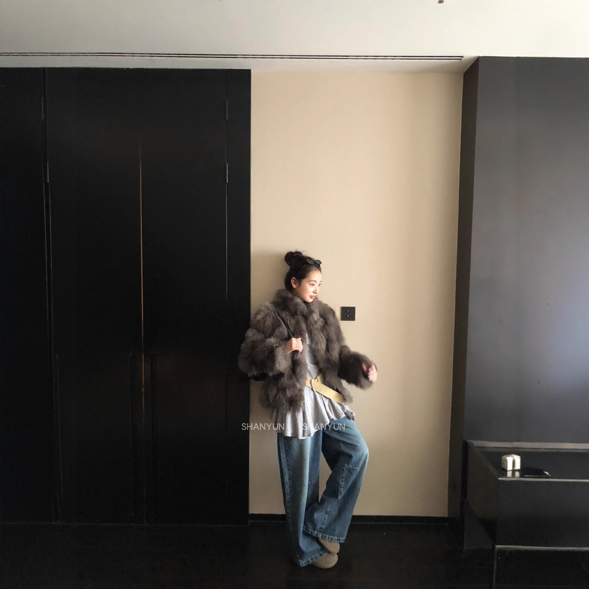 崇福衫韵“幻影柔狐”仿狐狸毛环保皮草高级极简冬装毛毛外套