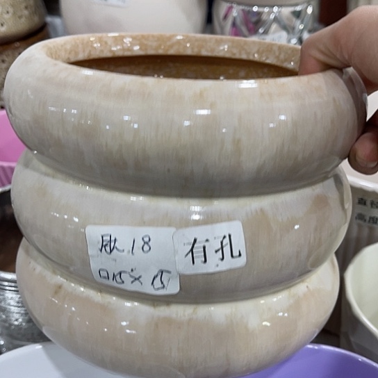 多肉绿植陶瓷花盆9.9包邮，有孔