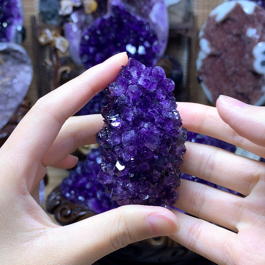 未镶嵌摆件紫晶晶花