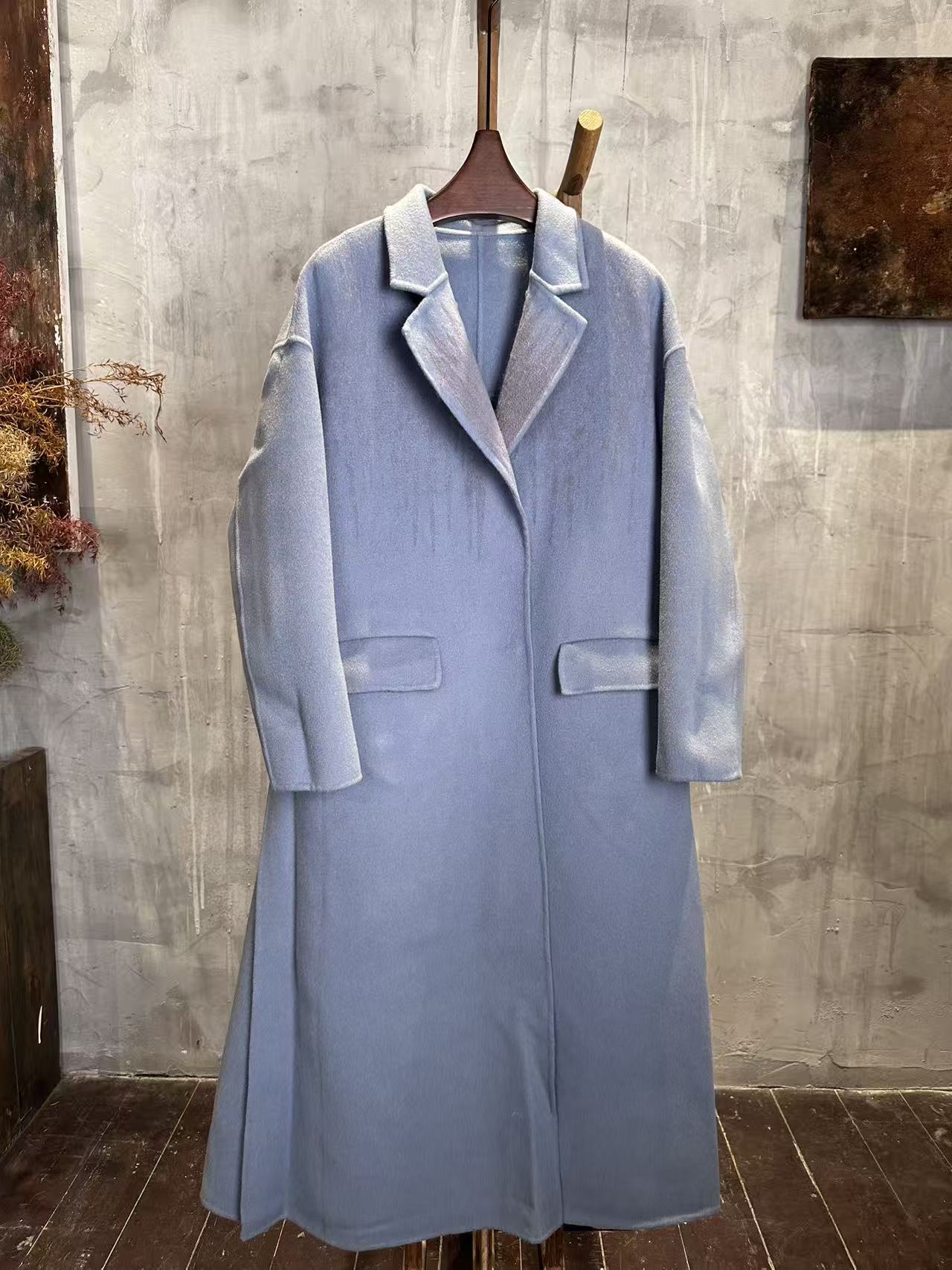 NatureDye 【美侖美奂】TJ5810169植物染高开叉手工针绒双面呢外套