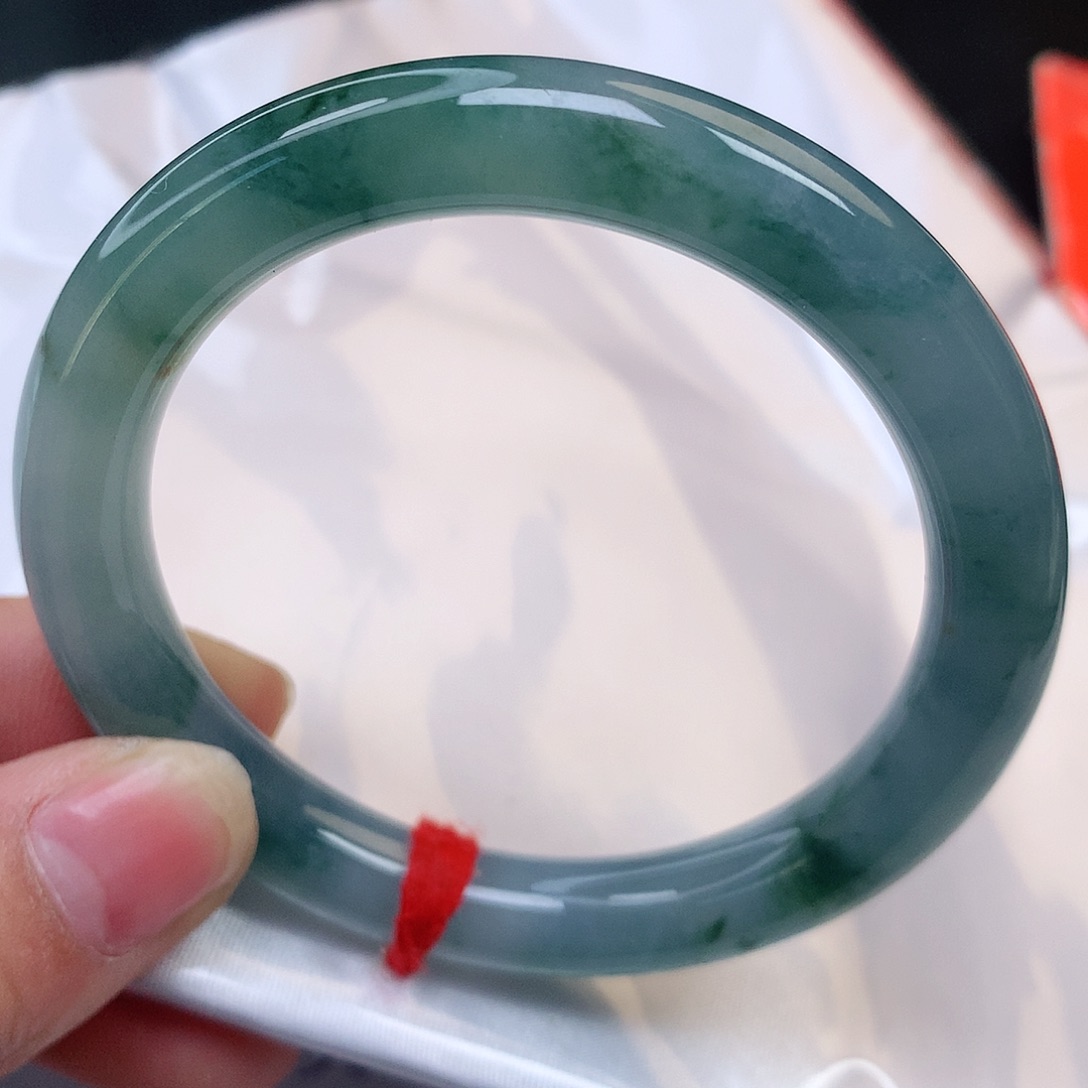 未镶嵌手镯翡翠A货翡翠老坑莫奈花园圆条206号