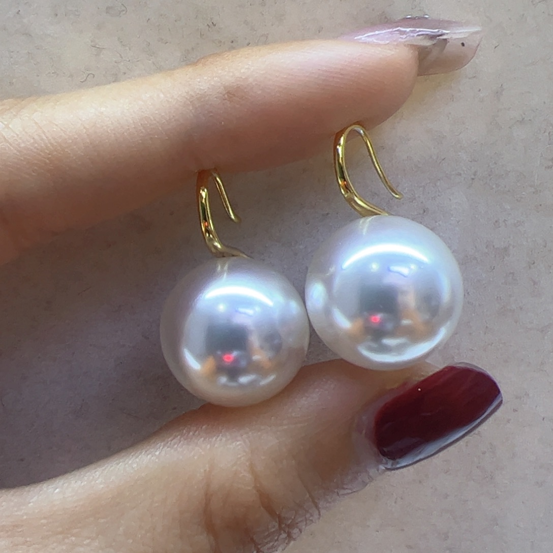 淡水珍珠耳饰18K金镶嵌