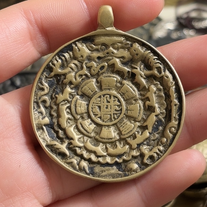 泥塑藏传九宫八卦牌 标熊