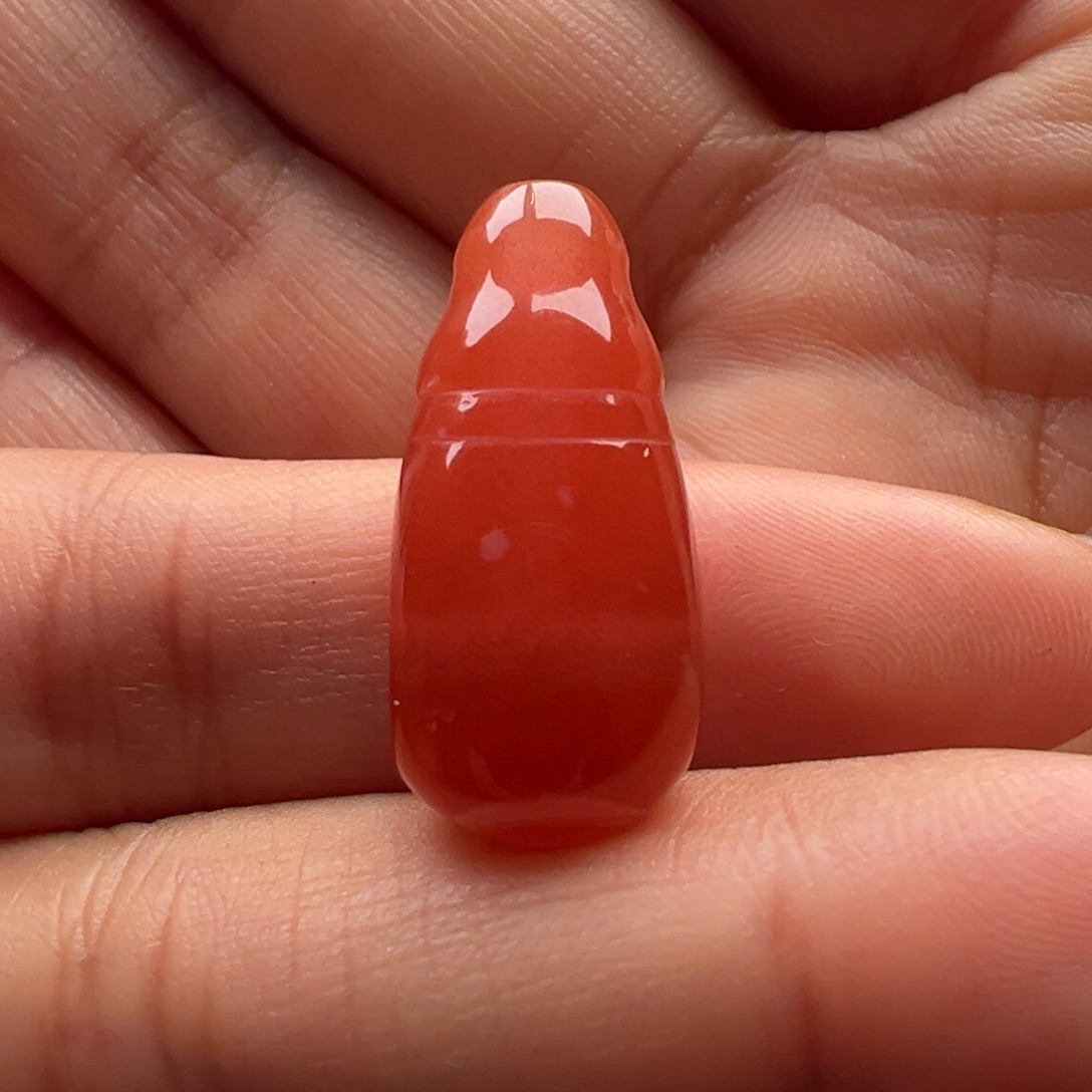 小***宝南红玛瑙未镶嵌天眼三通11