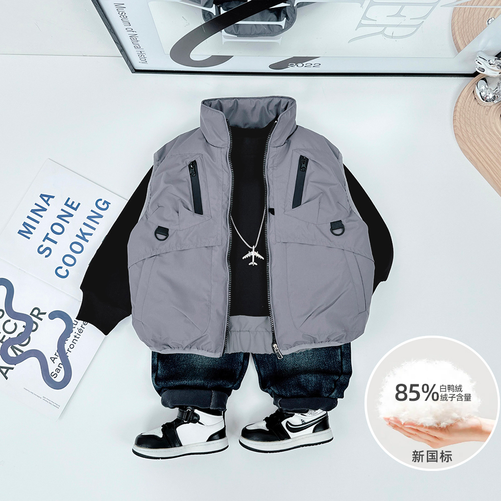 男童羽绒服儿童外套冬装新国标90白鸭绒 D-CLD23795 悠悠童话童装