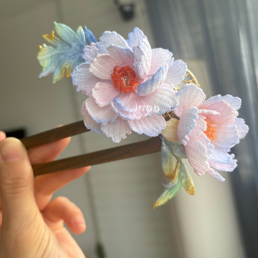 柠静 DIY 纯手工编织发夹 刺绣发夹发圈 手工编织娃娃  包包 挂扣