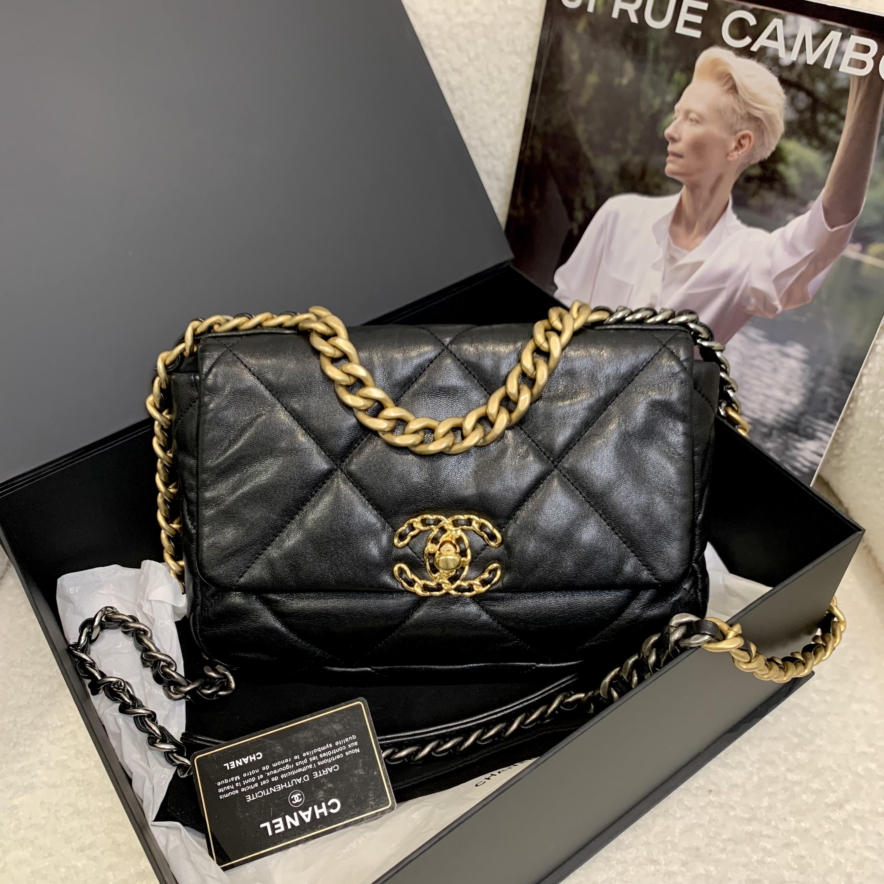 99新 Chanel/香奈儿 壹臻/黑金19bag小号29开/54784419