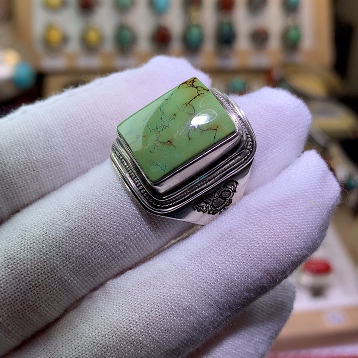 X***N绿松石足银镶嵌戒指