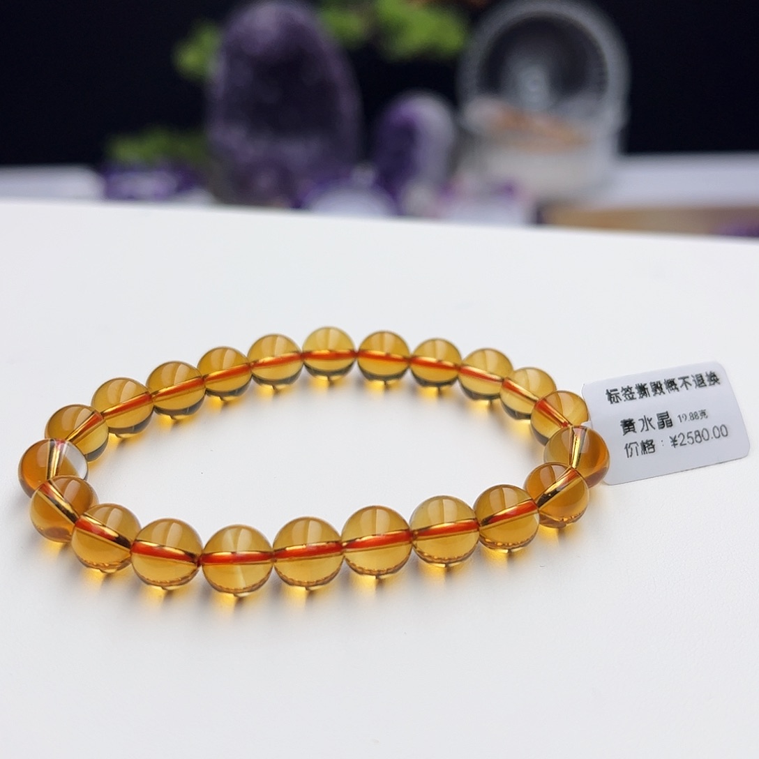 水晶手链未镶嵌流****_黄水晶8.7mm19.88