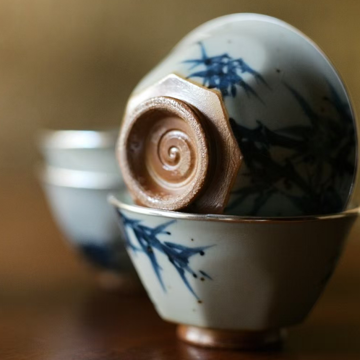 【星星】几上造物-竹影主人杯叁号复古陶瓷纯手工中式手绘