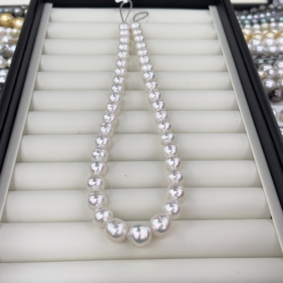未镶嵌海水珍珠珠宝奇石9-11mm澳白珍珠串链