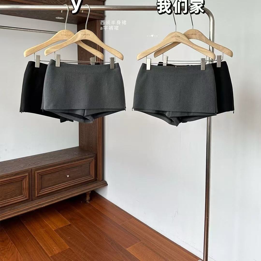 气质西装半身裙女春夏新款小个子防走光a字裙高腰百搭包臀短裙子