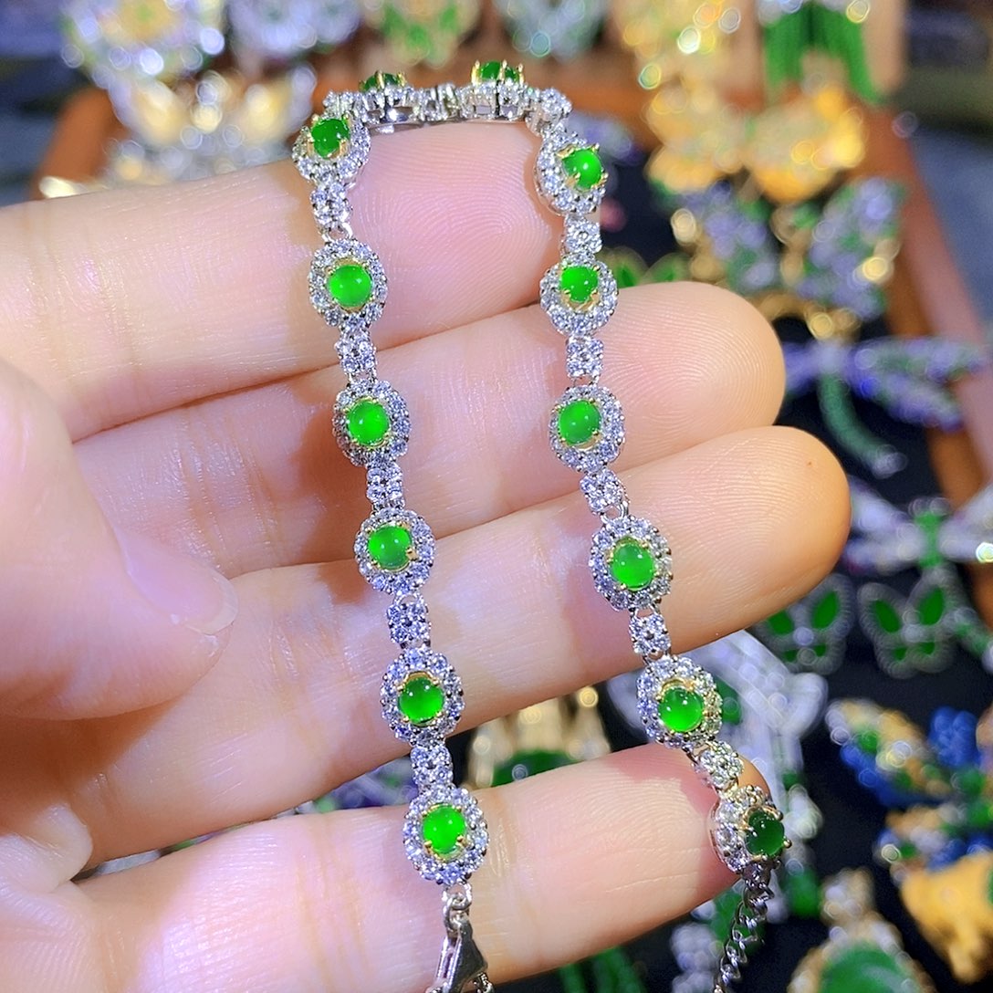 吊坠(不含链)银S925镶嵌翡翠