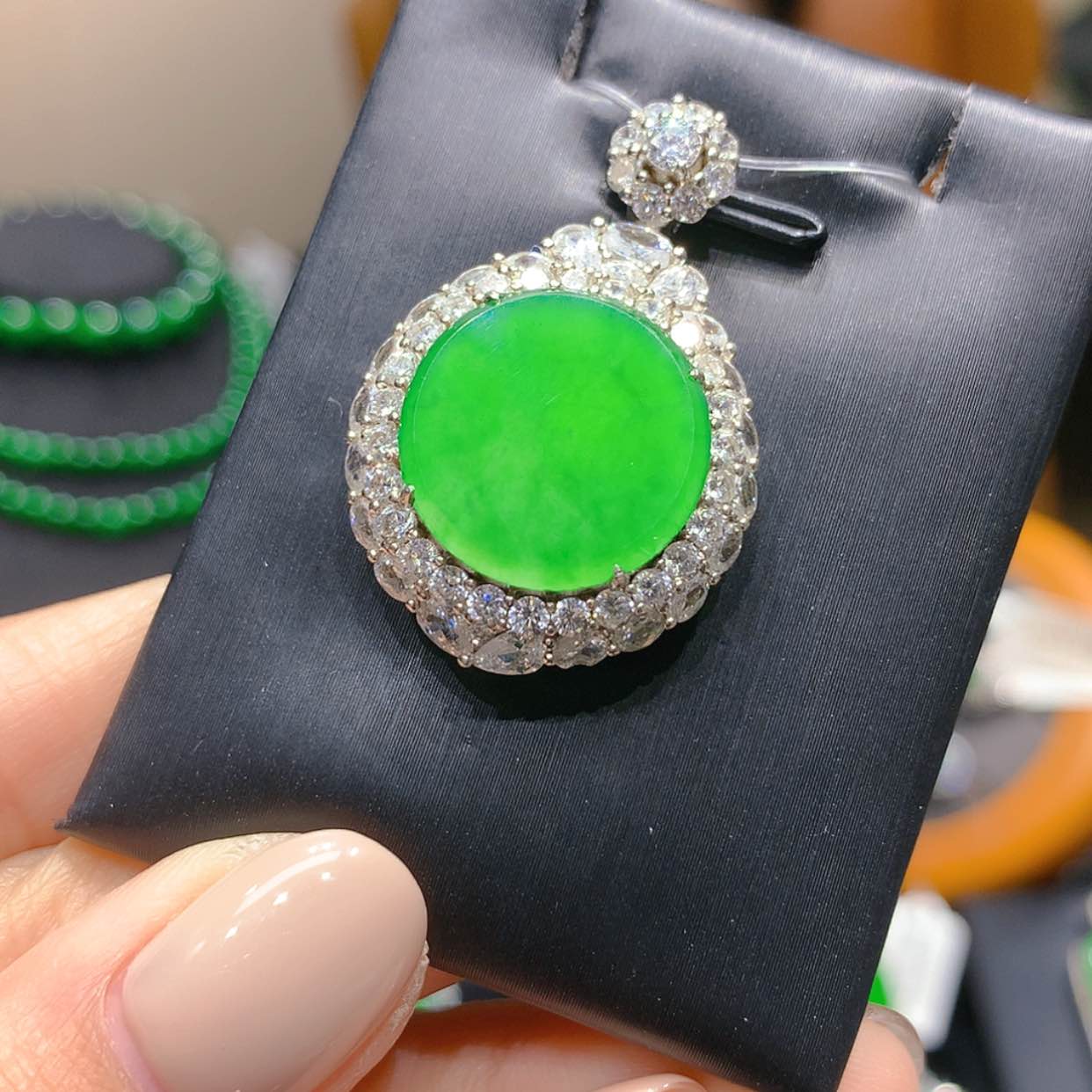 【闪购商品】颈饰银S925镶嵌翡翠2柒姐