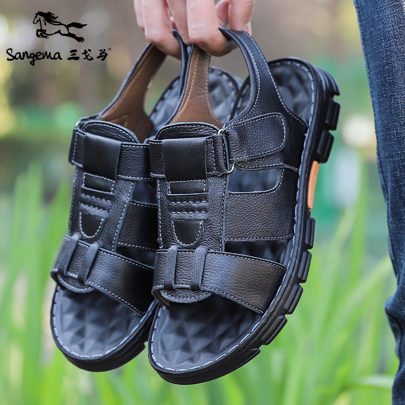 三戈马大小码48码大码时尚户外凉鞋男士休闲夏季透气厚底沙滩鞋子