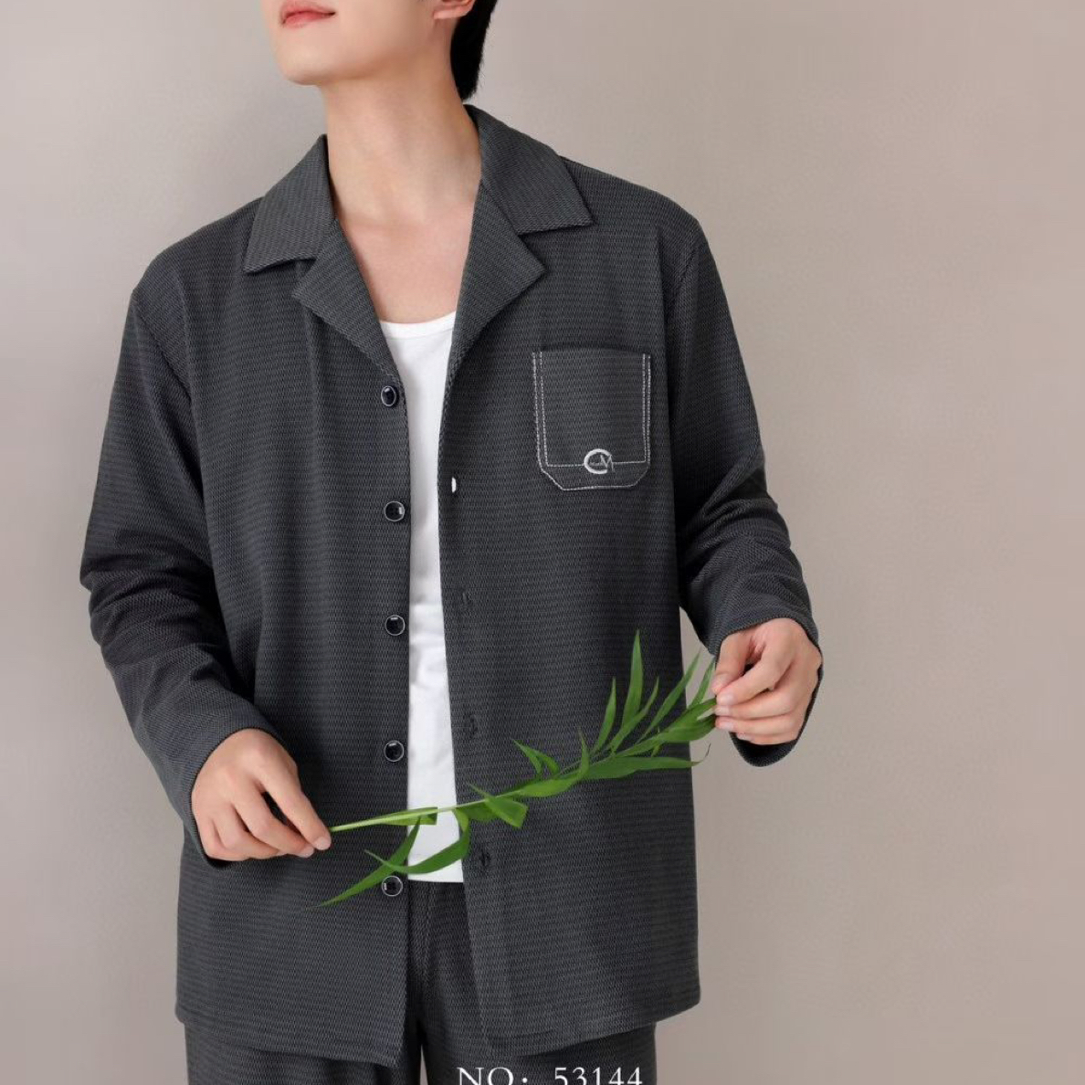 男士秋冬加厚长袖长裤睡衣家居服套装