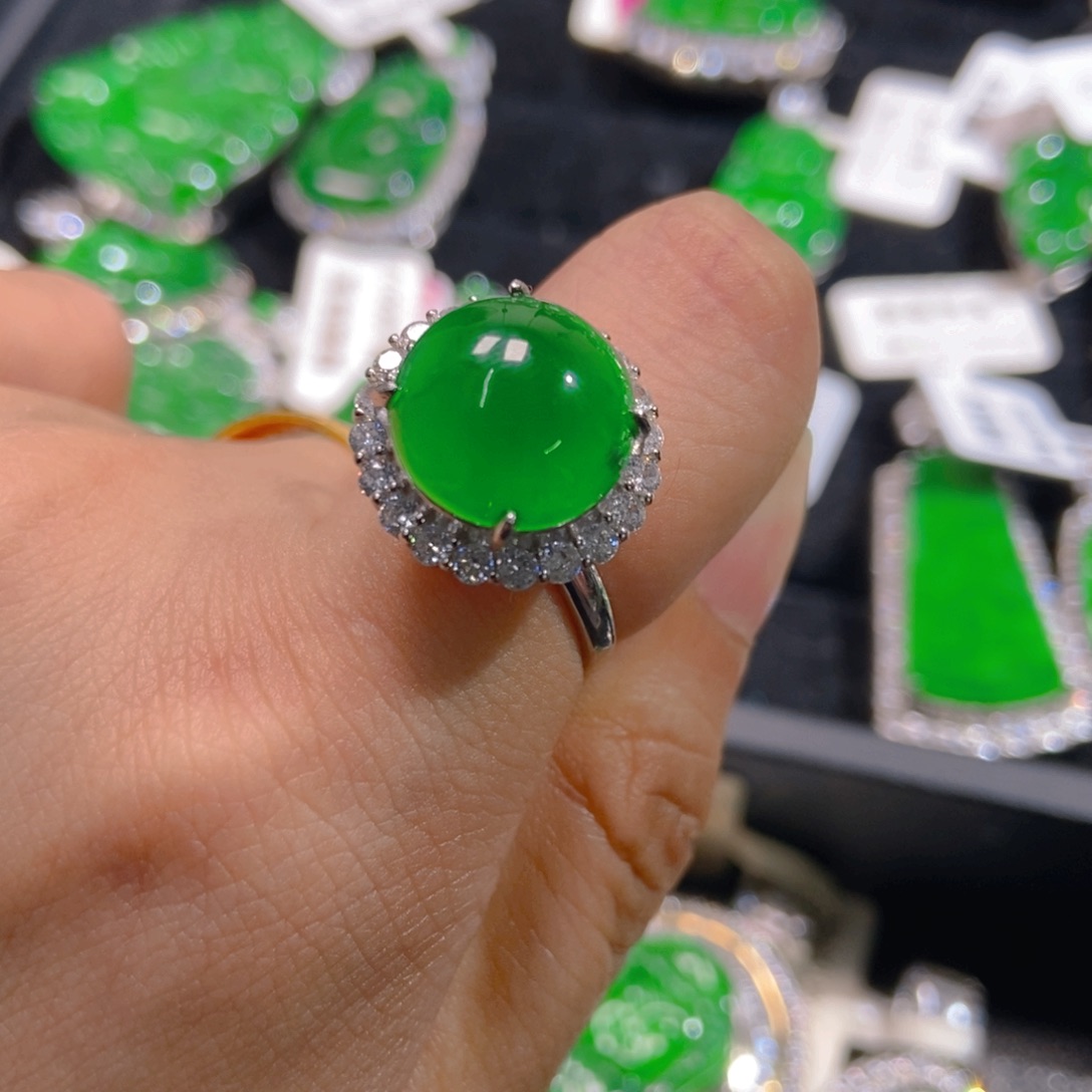 翡翠吊坠(不含链)银S925镶嵌