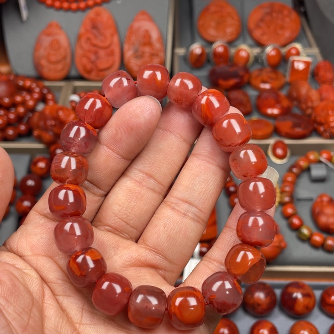 【闪购商品】南红玛瑙珠宝奇石未镶嵌单圈12