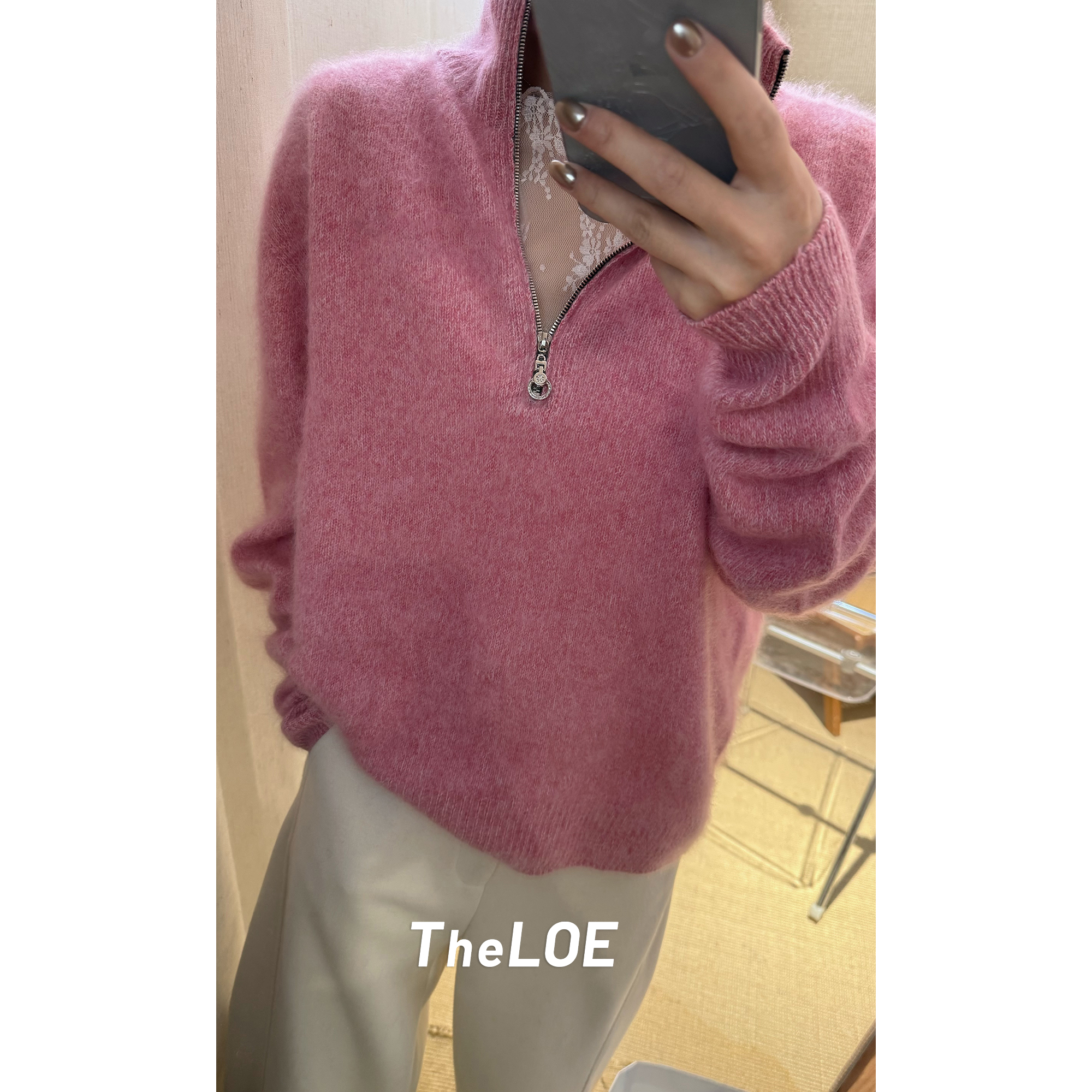 TheLOE/【进口超细澳洲羊毛】280g百搭减龄长袖羊毛衫#LE-A159919