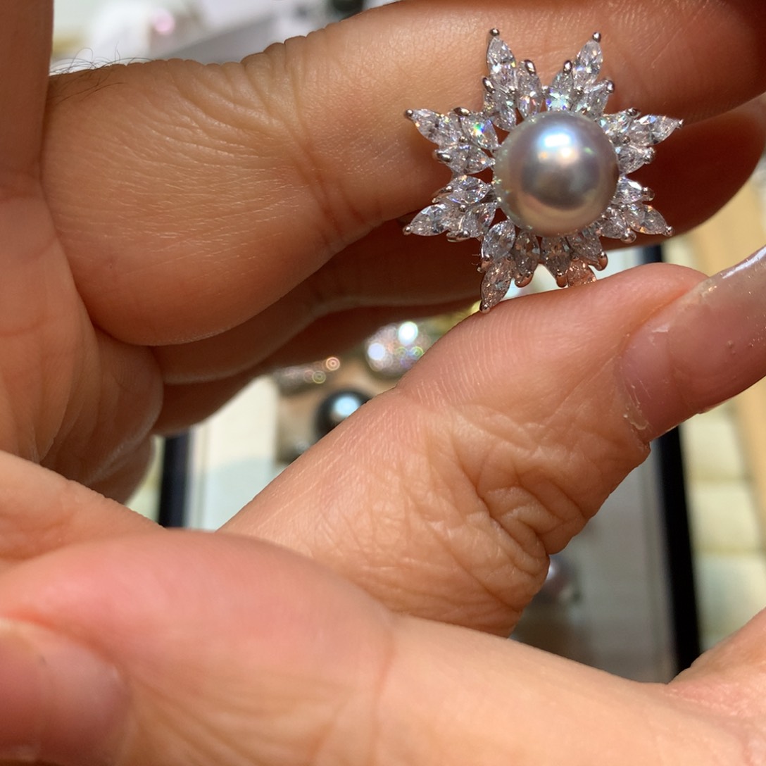 海水珍珠戒指银S925镶嵌