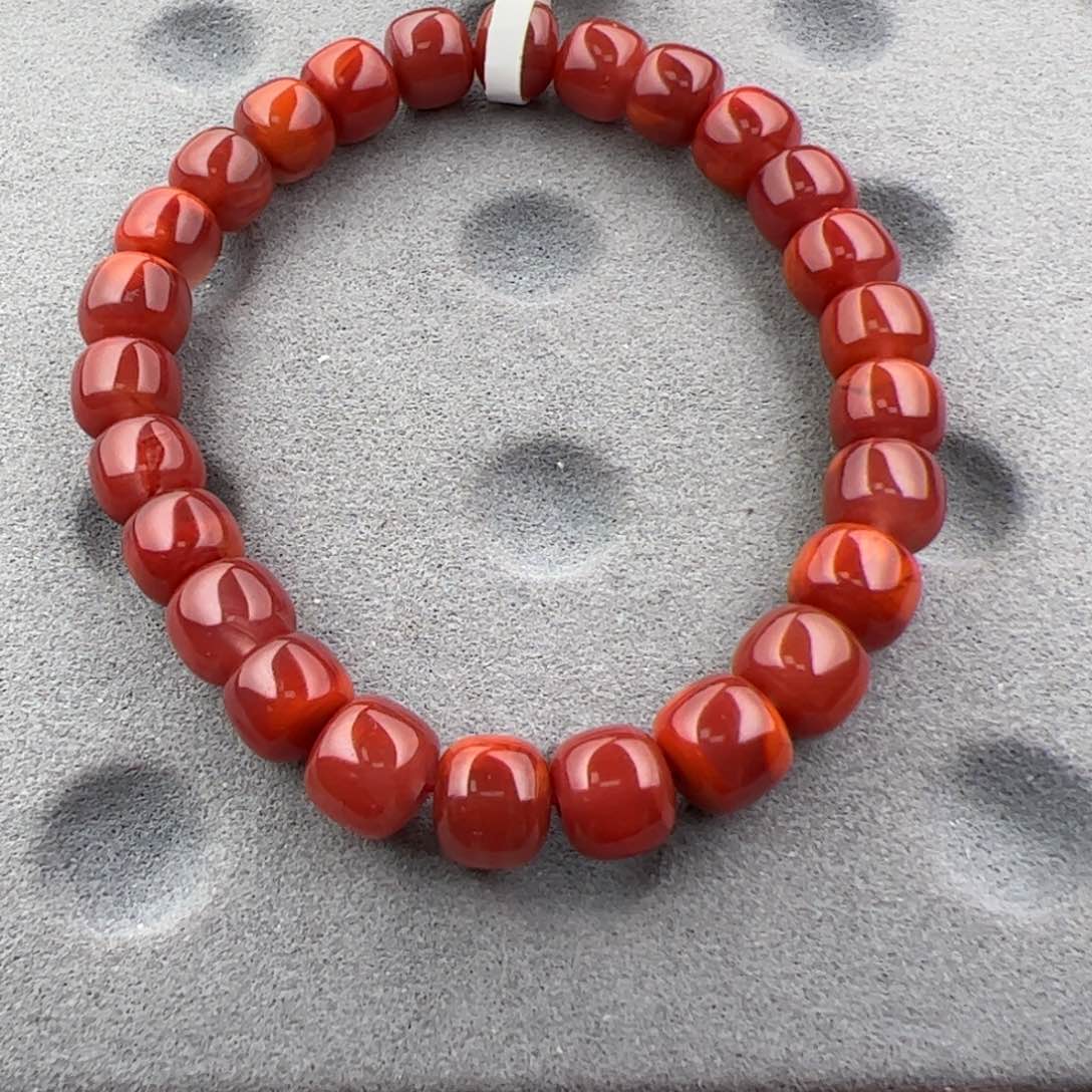 南红玛瑙【牛血老型手串8mm未镶嵌残*