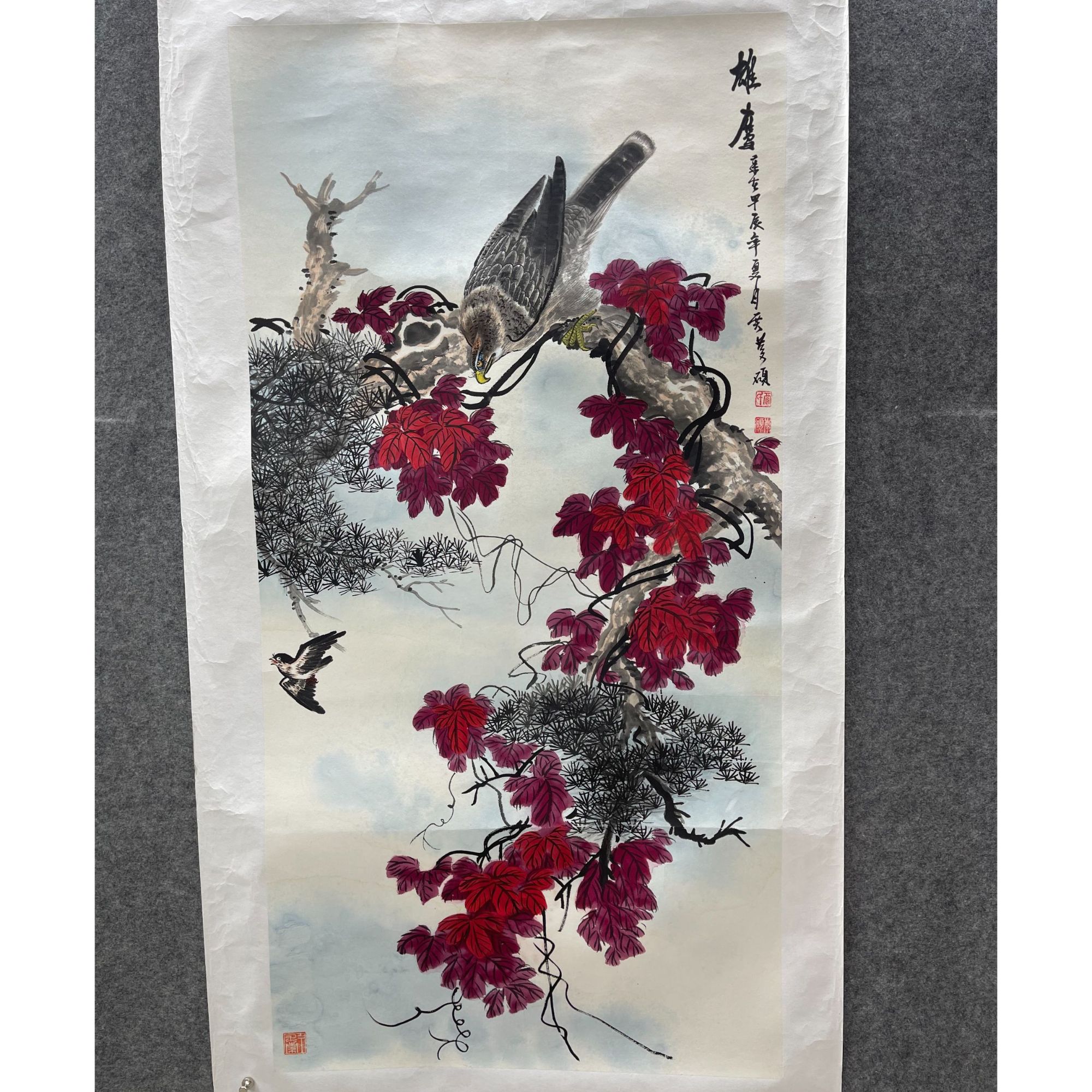 贾庆硕雄鹰手绘国画