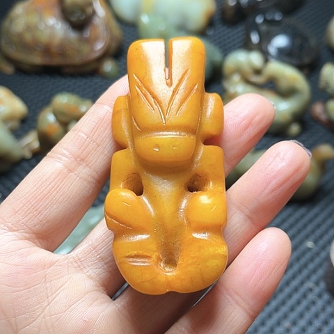白玉菩提吊坠摆件