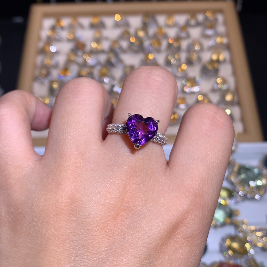 【闪购商品】水晶戒指银S925镶嵌戒指