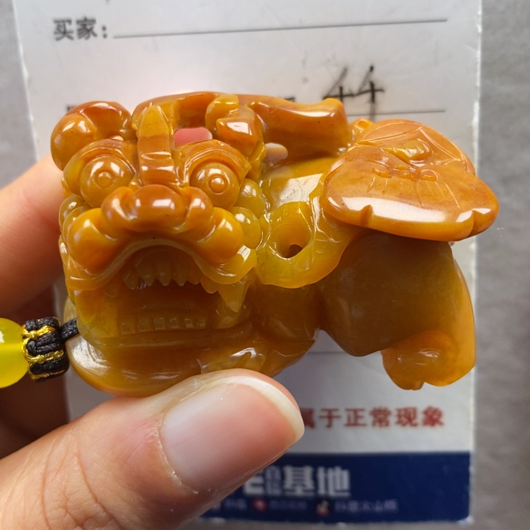 石英质玉（黄龙玉）未镶嵌颈饰