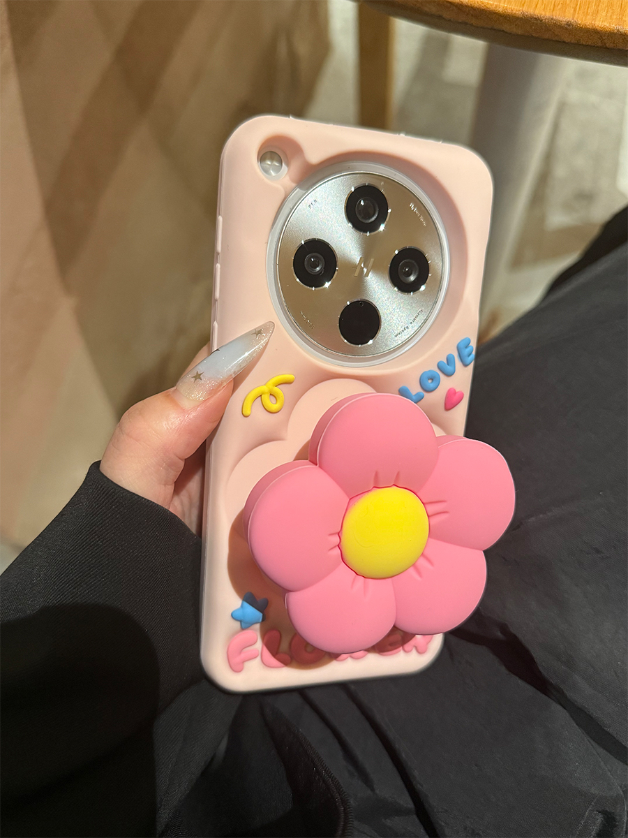 花朵支架适用于opporeno14手机壳vivos30华为p70小米15硅胶壳个性