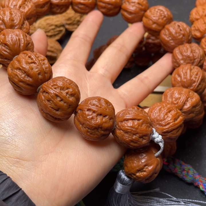 浪***涯文玩核桃手串粗筋西瓜纹