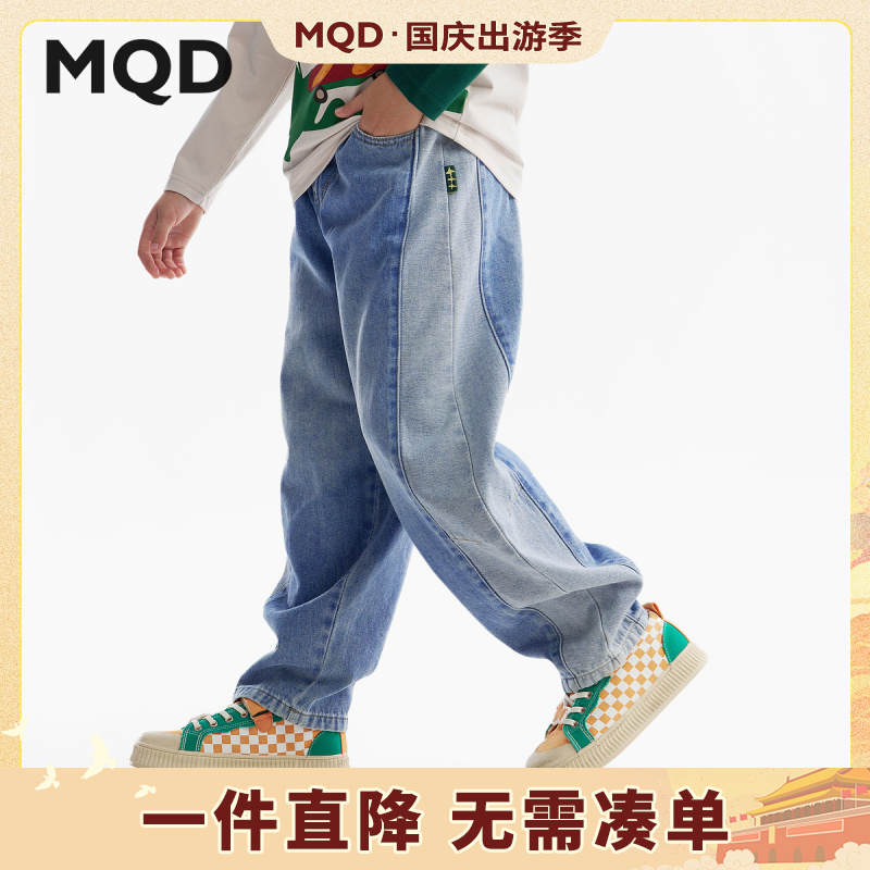 【设计师系列】MQD童装儿童拼接牛仔裤春秋男童女童长裤945331401