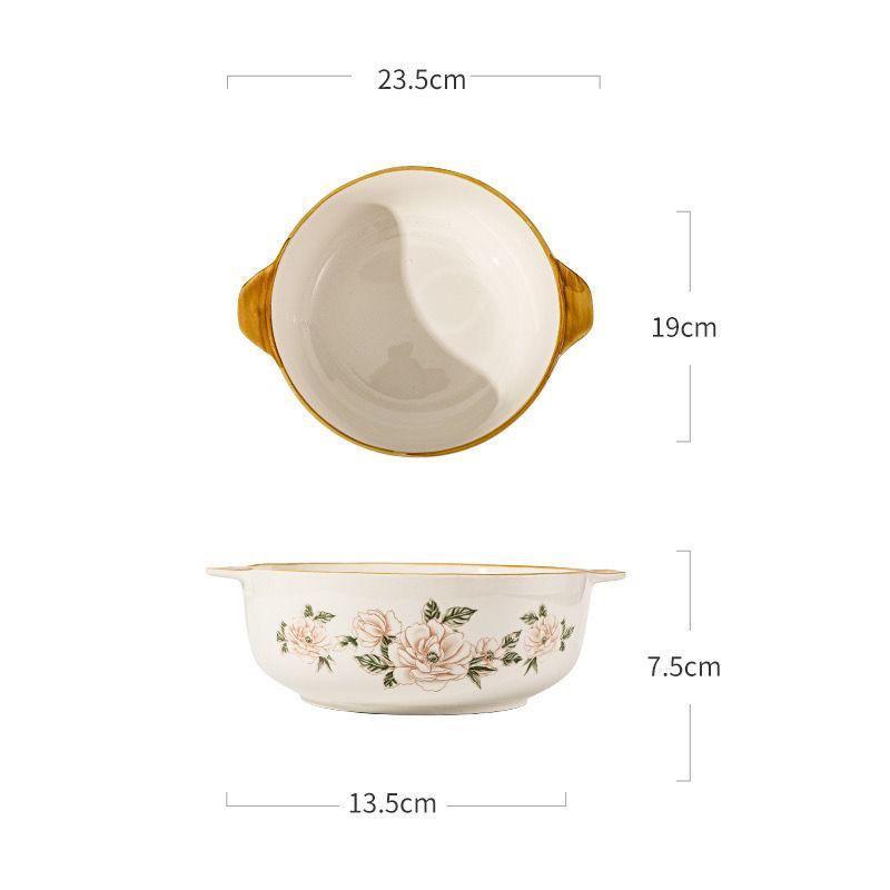 山茶花双耳碗2个，有问题连续客服