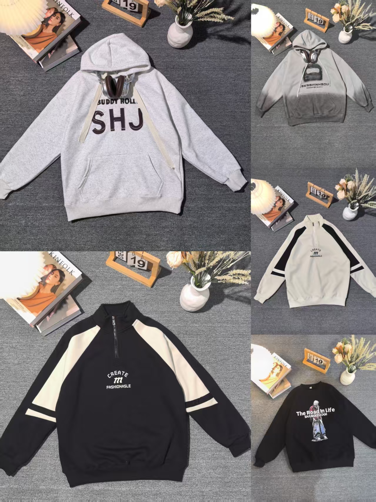 芳【D301-330】2025冬款青少年潮牌组合，2件组合，卫衣卫裤