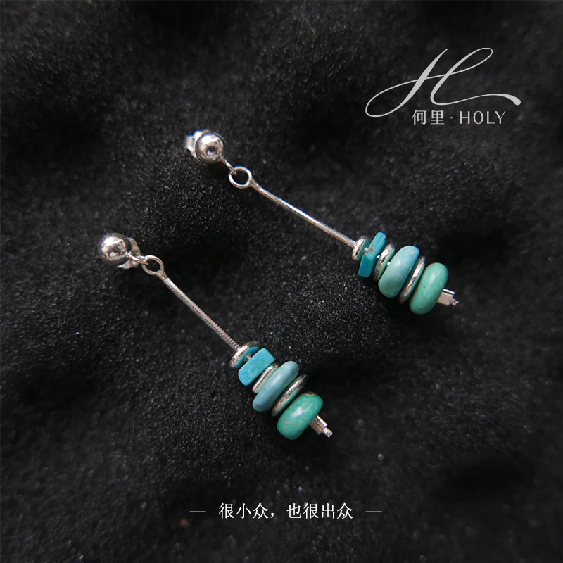 925银耳饰 【银松】原创设计复古碎银子流苏耳坠藏式民族风情侣个性