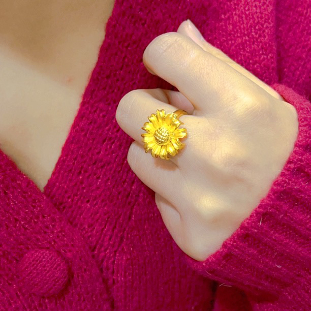铜合金戒指 时尚百搭向日葵花戒指438010