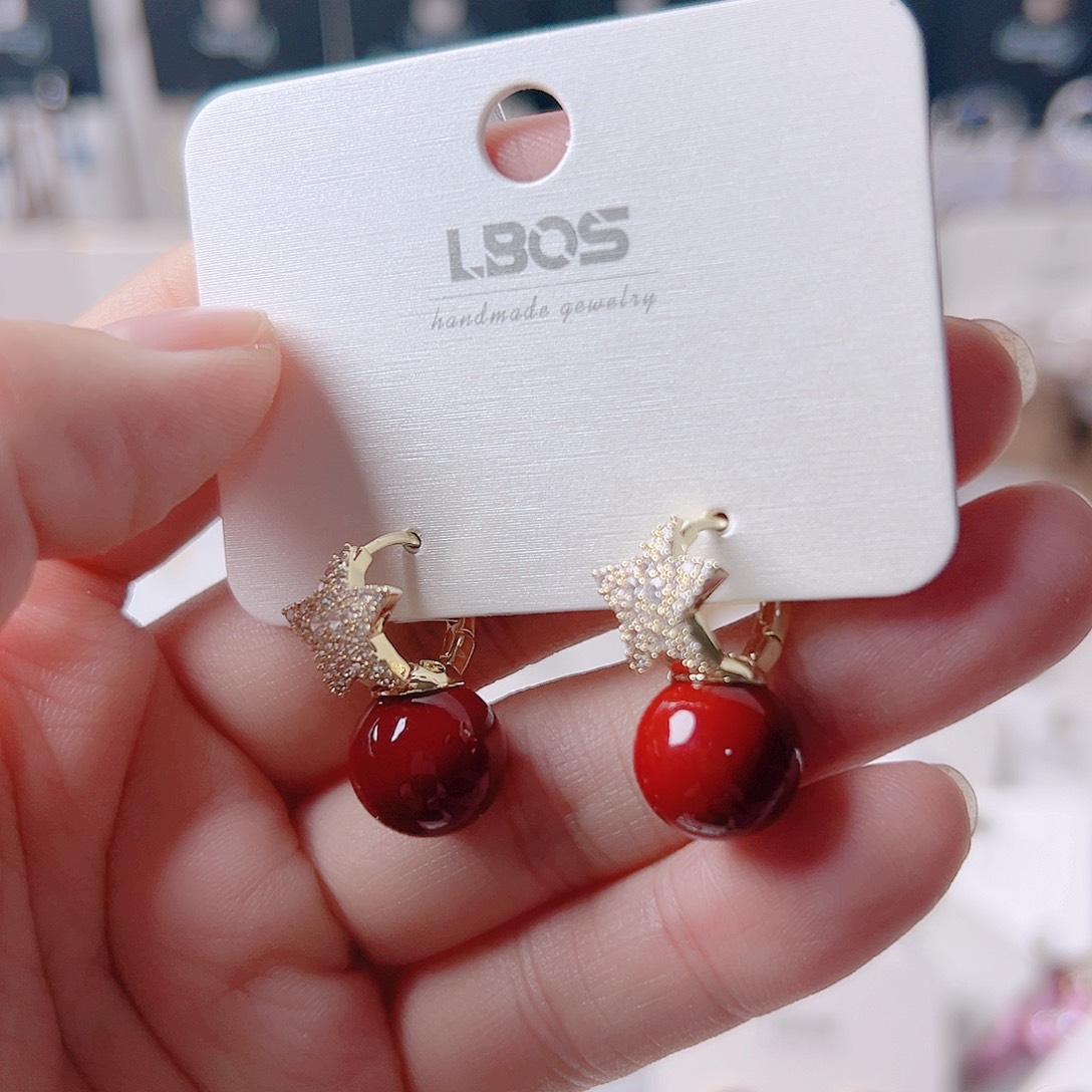 琉璃纯铜合金耳环的