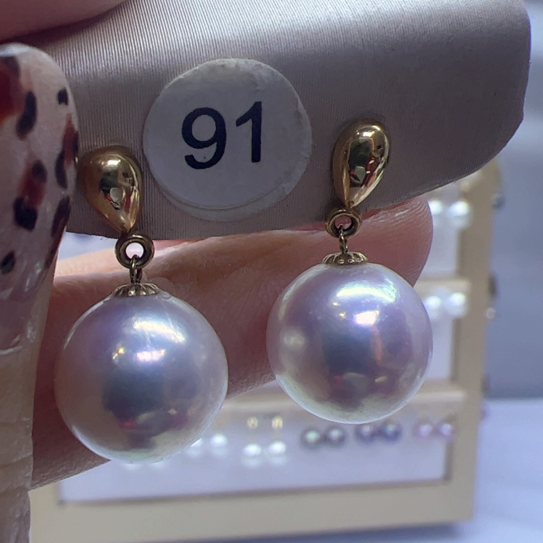 淡水珍珠耳饰18K金镶嵌