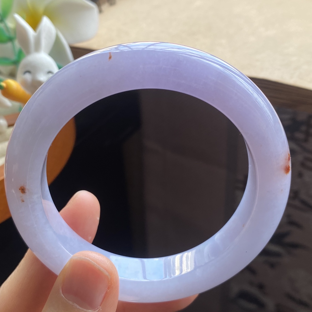 3.19批2038号翡翠手镯54.8-12.3-9.8紫色洒金！特别惊艳的双色镯