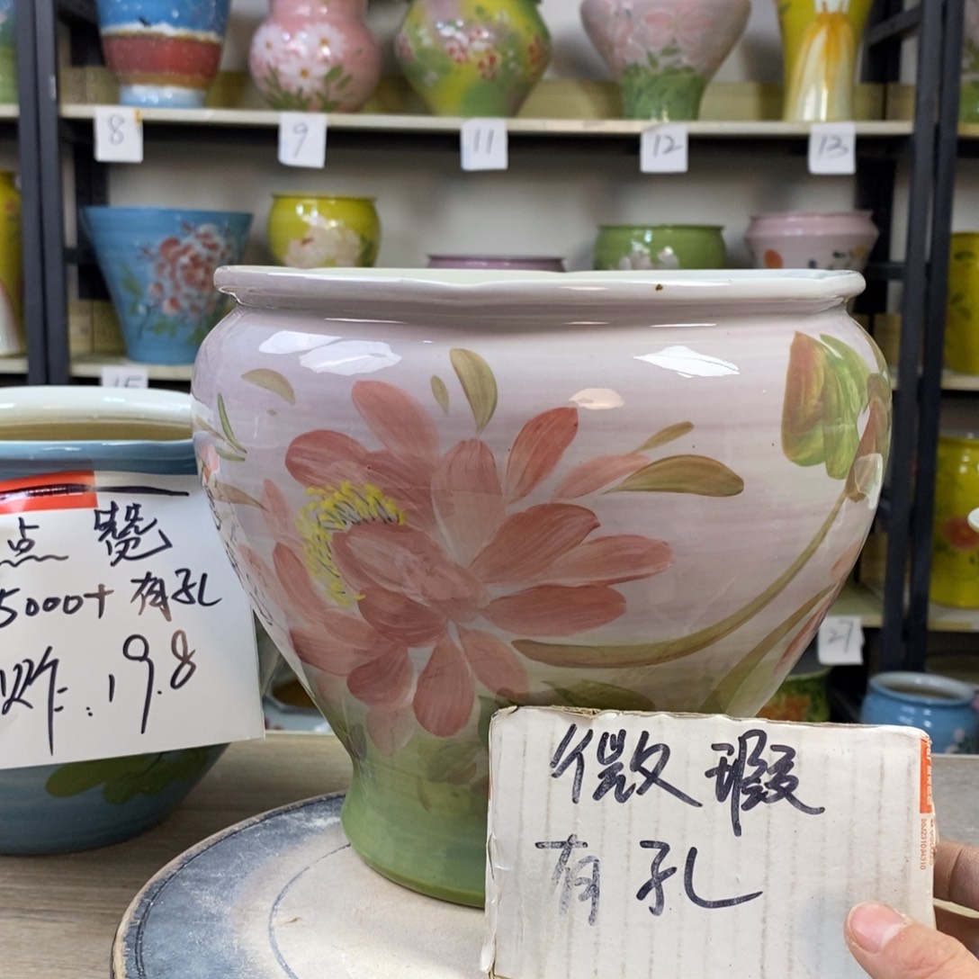 景德镇手工手绘陶瓷花盆