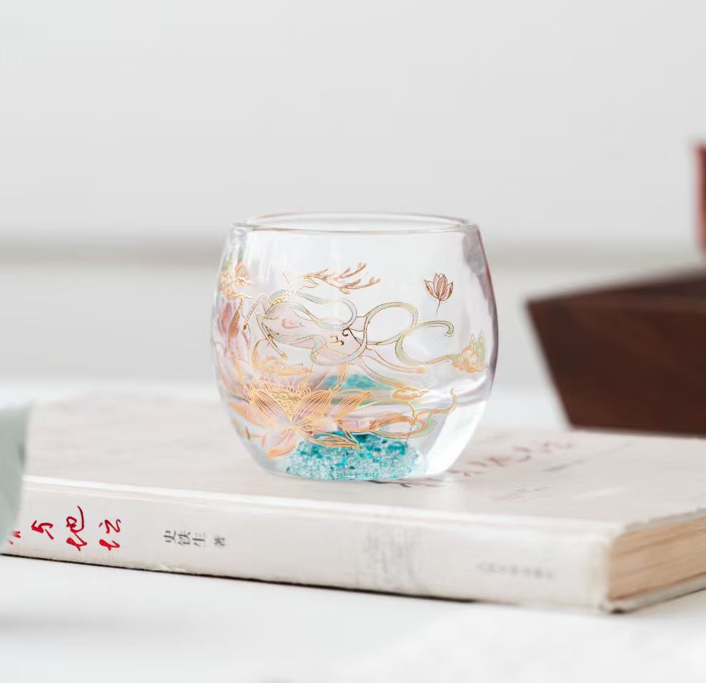 一路莲生耐热水晶主人杯