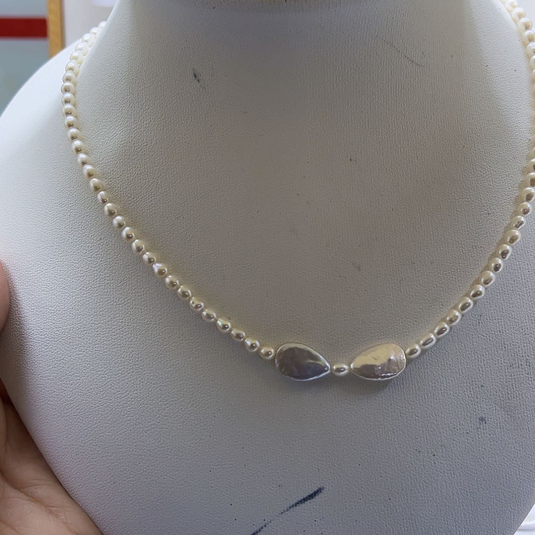 淡水珍珠颈饰银S925镶嵌