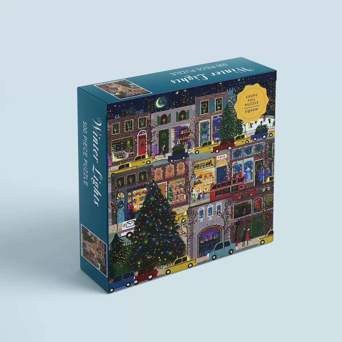 冬灯拼图500片圣诞益智解压娱乐送礼初雪之夜冬季雪球