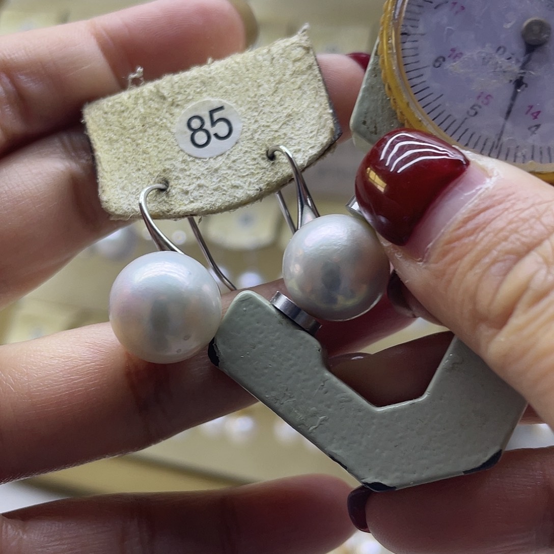 淡水珍珠耳饰银S925镶嵌