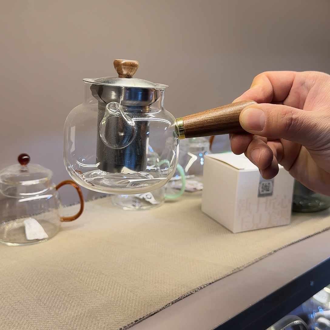 037高硼硅玻璃侧把煮茶壶小号