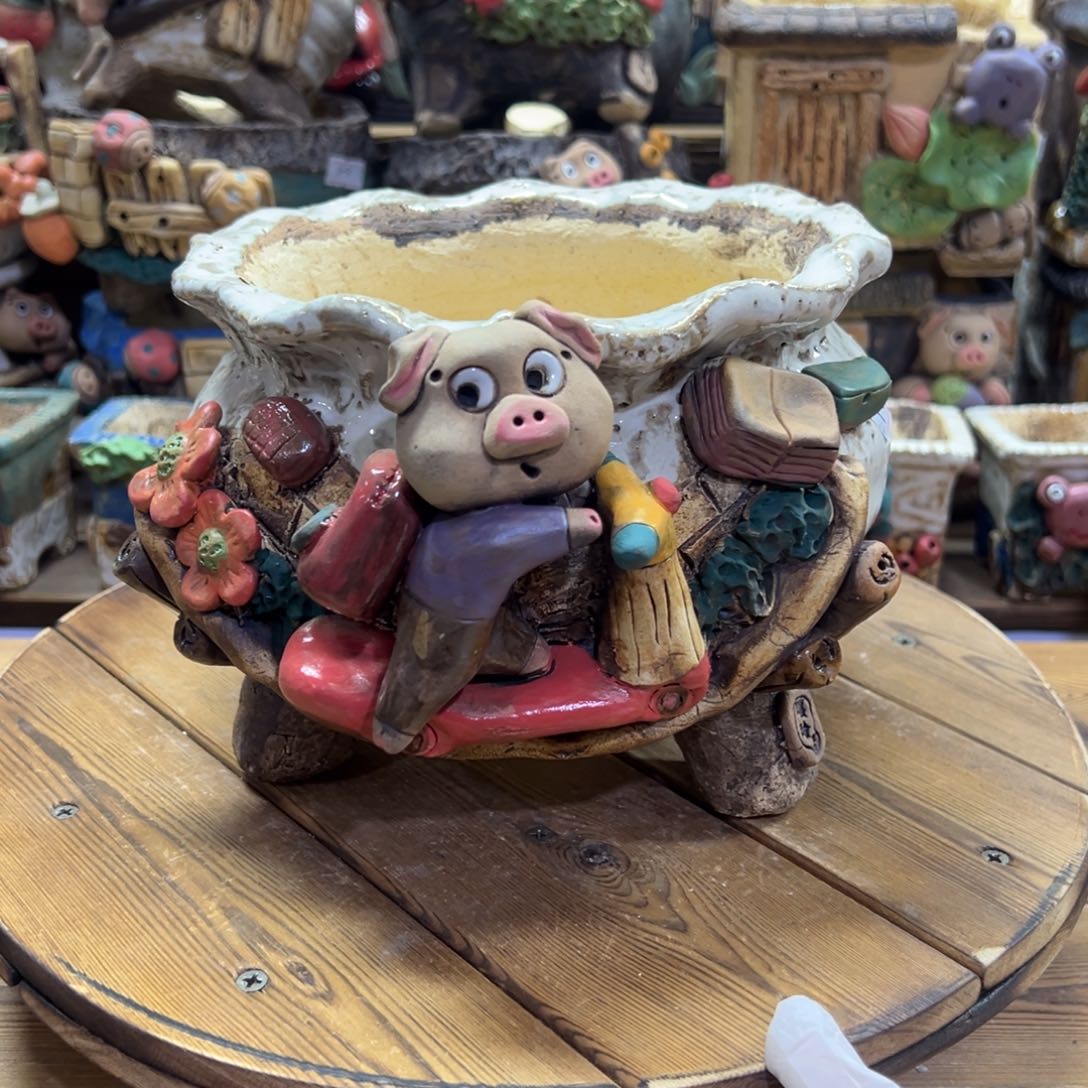 红陶嘻哈多肉花盆