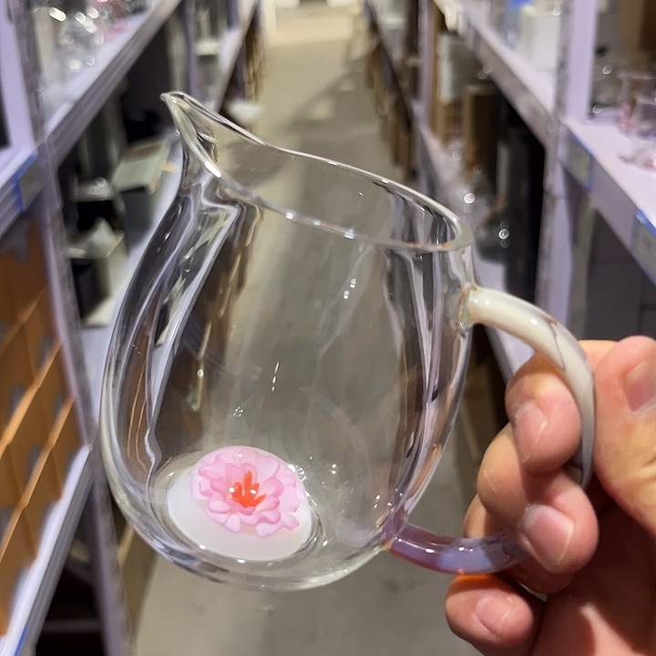 澄然粉花紫玛瑙公道杯