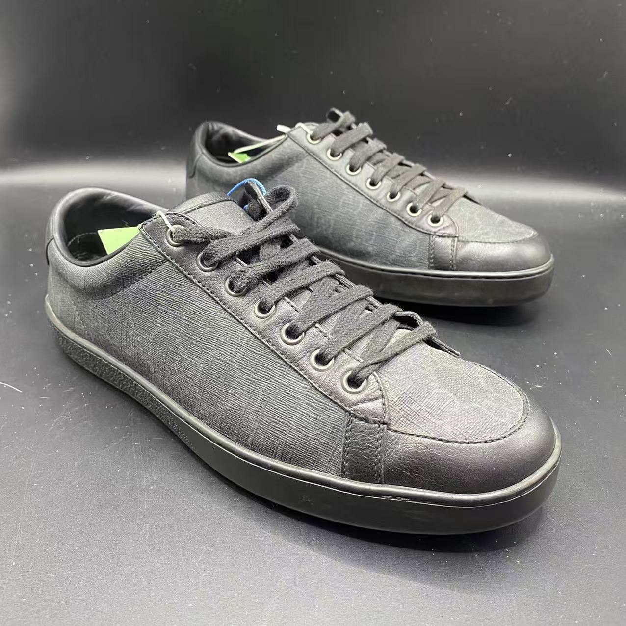 95新 GUCCI/古驰 【AO福利】40欧码 男士暗纹老花板鞋uu193